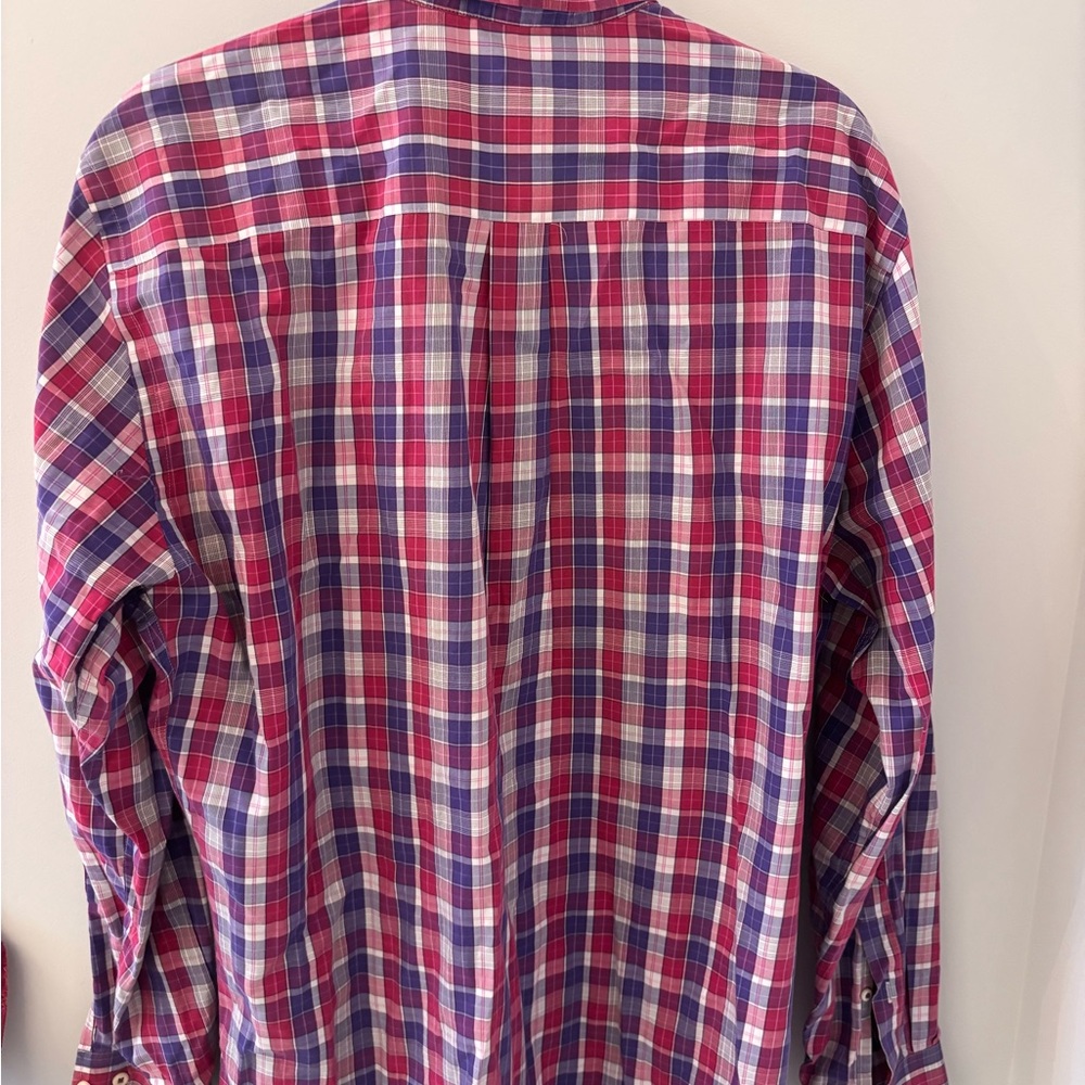 Peter Millar Men's Checkered Shirt - Purple and Blue - Picture 2 of 6